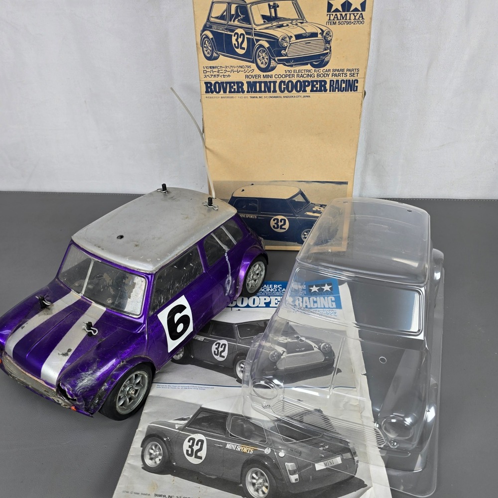 Tamiya Rover Mini Cooper Racing 1/10 RC Car M-03 Chassis & New Spare Body READ